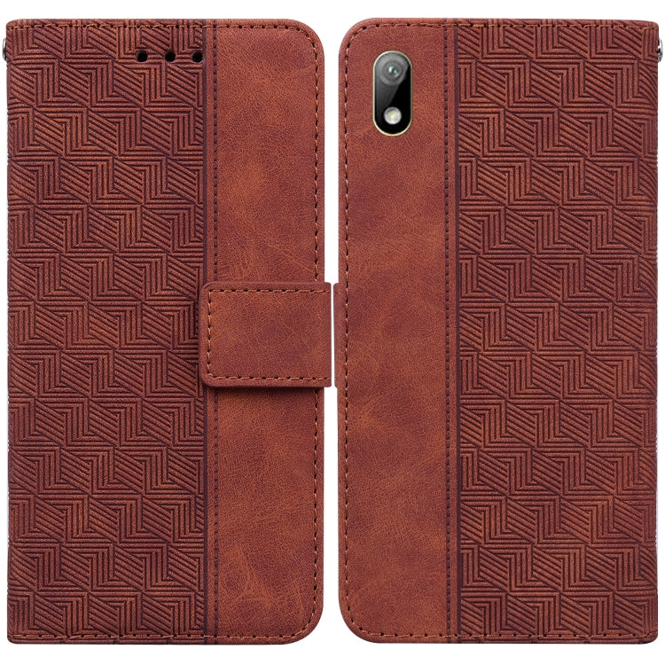 Custodia per telefono in pelle goffrata geometrica, For Huawei Y5 2019 / Honor 8S, For Huawei P smart 2019/Honor 10 Lite, For Huawei P smart+ 2019/Enjoy 9s, For Huawei P smart Z/Y9 Prime 2019