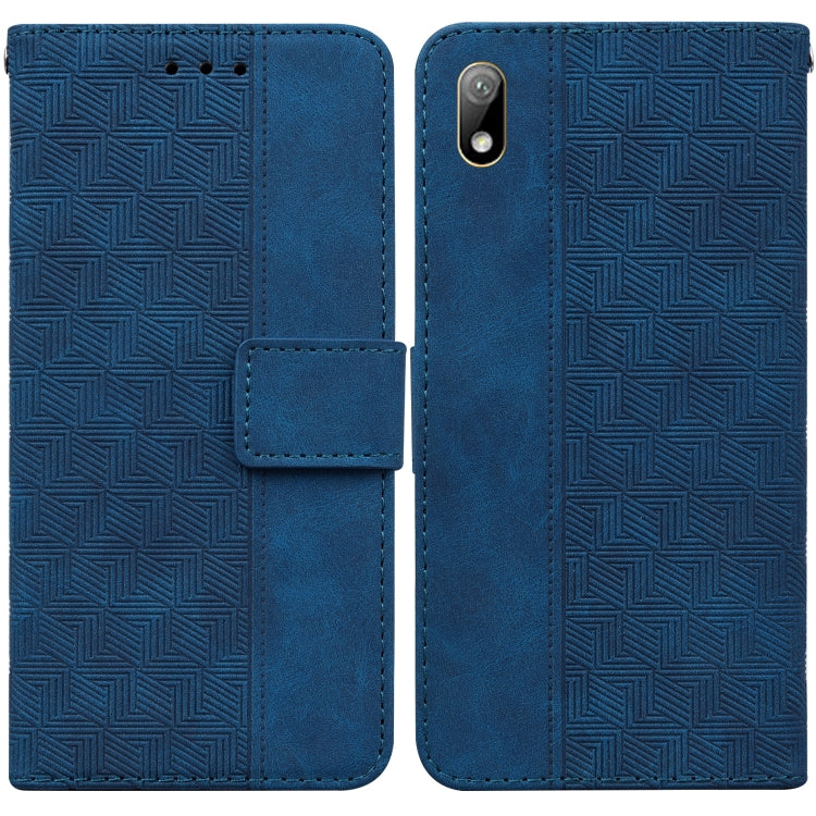 Custodia per telefono in pelle goffrata geometrica, For Huawei Y5 2019 / Honor 8S, For Huawei P smart 2019/Honor 10 Lite, For Huawei P smart+ 2019/Enjoy 9s, For Huawei P smart Z/Y9 Prime 2019