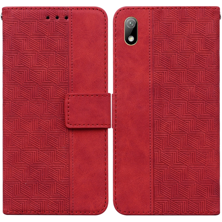 Custodia per telefono in pelle goffrata geometrica, For Huawei Y5 2019 / Honor 8S, For Huawei P smart 2019/Honor 10 Lite, For Huawei P smart+ 2019/Enjoy 9s, For Huawei P smart Z/Y9 Prime 2019