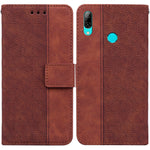 Custodia per telefono in pelle goffrata geometrica, For Huawei Y5 2019 / Honor 8S, For Huawei P smart 2019/Honor 10 Lite, For Huawei P smart+ 2019/Enjoy 9s, For Huawei P smart Z/Y9 Prime 2019