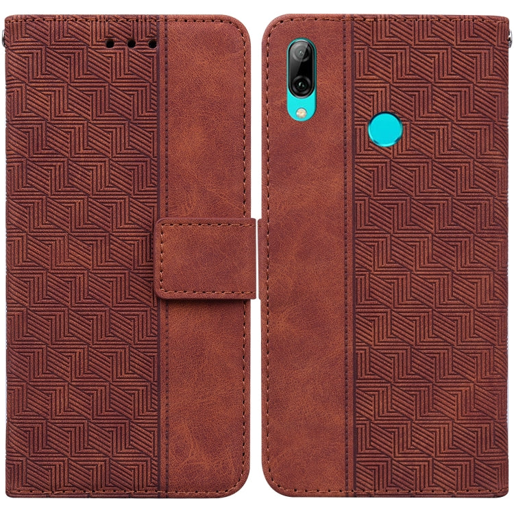Custodia per telefono in pelle goffrata geometrica, For Huawei Y5 2019 / Honor 8S, For Huawei P smart 2019/Honor 10 Lite, For Huawei P smart+ 2019/Enjoy 9s, For Huawei P smart Z/Y9 Prime 2019