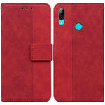 Custodia per telefono in pelle goffrata geometrica, For Huawei Y5 2019 / Honor 8S, For Huawei P smart 2019/Honor 10 Lite, For Huawei P smart+ 2019/Enjoy 9s, For Huawei P smart Z/Y9 Prime 2019