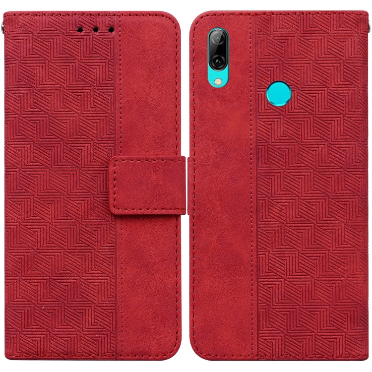 Custodia per telefono in pelle goffrata geometrica, For Huawei Y5 2019 / Honor 8S, For Huawei P smart 2019/Honor 10 Lite, For Huawei P smart+ 2019/Enjoy 9s, For Huawei P smart Z/Y9 Prime 2019