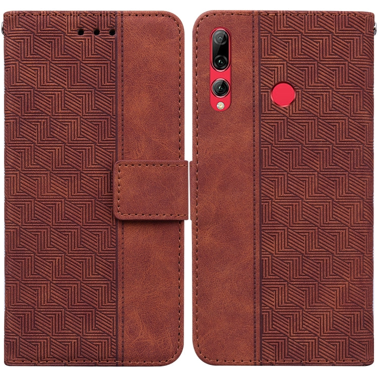 Custodia per telefono in pelle goffrata geometrica, For Huawei Y5 2019 / Honor 8S, For Huawei P smart 2019/Honor 10 Lite, For Huawei P smart+ 2019/Enjoy 9s, For Huawei P smart Z/Y9 Prime 2019