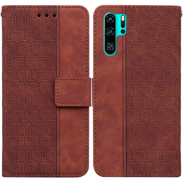 Custodia per telefono in pelle goffrata geometrica, For Huawei P30 Pro, For Huawei P40 Pro, For Huawei Y6 2019, For Huawei nova 8i/Honor 50 Lite Overseas Version