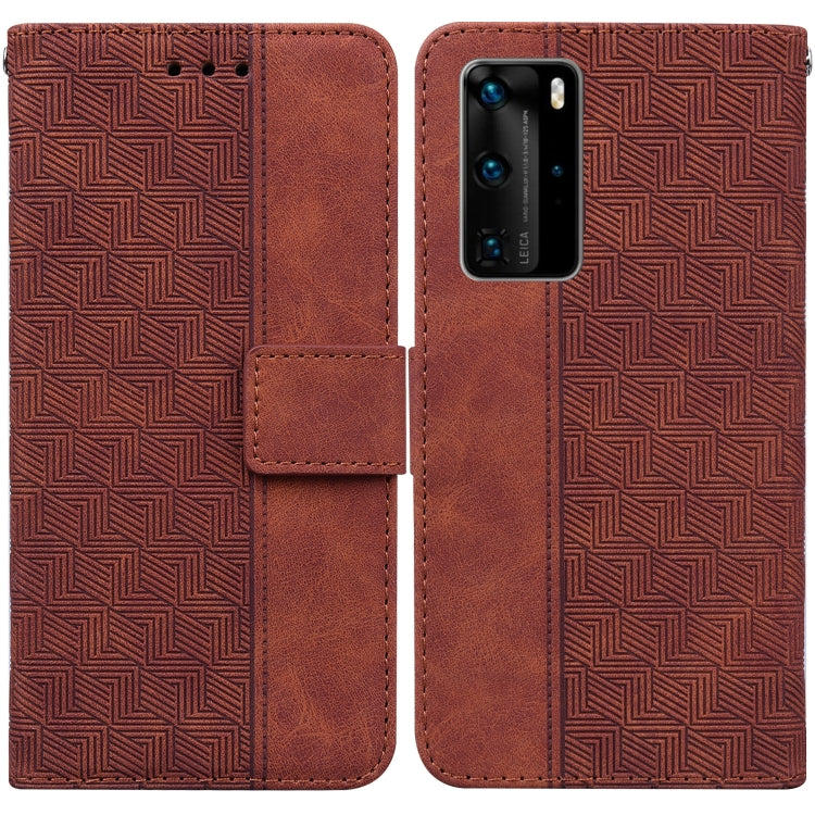 Custodia per telefono in pelle goffrata geometrica, For Huawei P30 Pro, For Huawei P40 Pro, For Huawei Y6 2019, For Huawei nova 8i/Honor 50 Lite Overseas Version