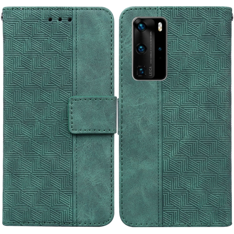 Custodia per telefono in pelle goffrata geometrica, For Huawei P30 Pro, For Huawei P40 Pro, For Huawei Y6 2019, For Huawei nova 8i/Honor 50 Lite Overseas Version
