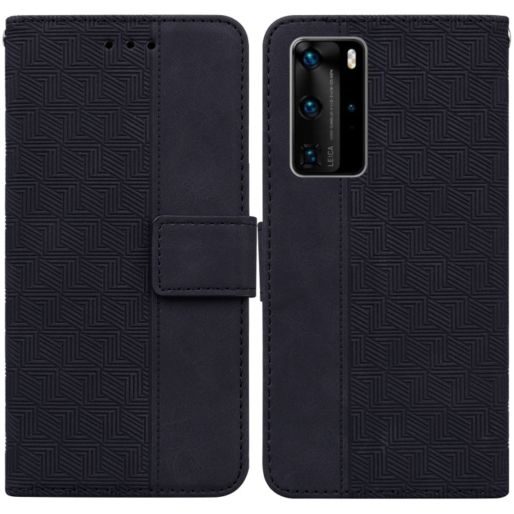Custodia per telefono in pelle goffrata geometrica, For Huawei P30 Pro, For Huawei P40 Pro, For Huawei Y6 2019, For Huawei nova 8i/Honor 50 Lite Overseas Version