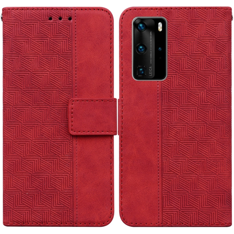 Custodia per telefono in pelle goffrata geometrica, For Huawei P30 Pro, For Huawei P40 Pro, For Huawei Y6 2019, For Huawei nova 8i/Honor 50 Lite Overseas Version