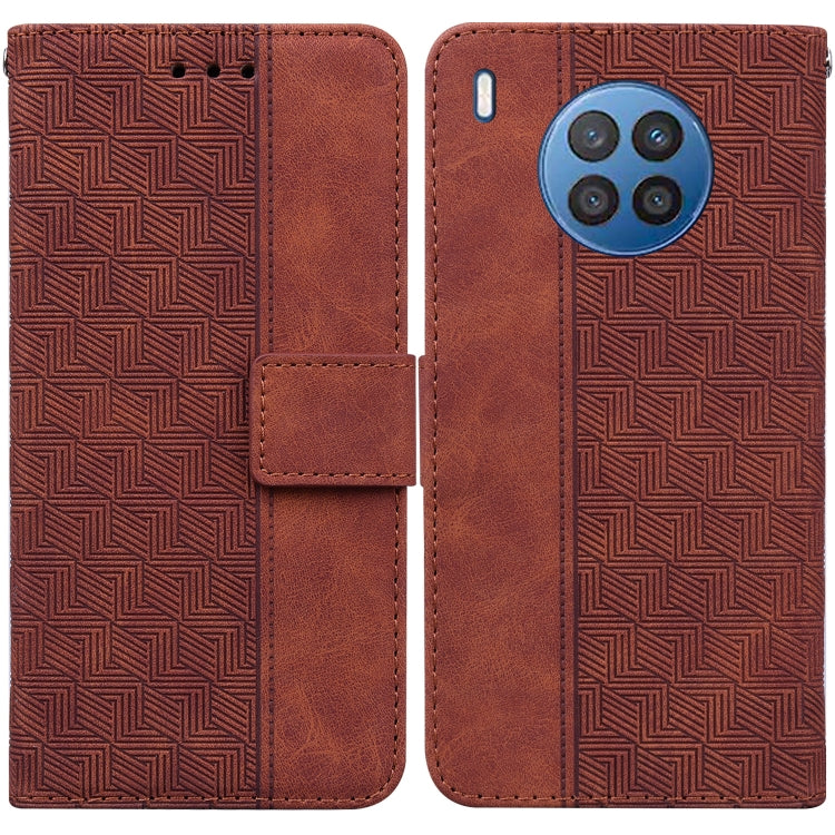 Custodia per telefono in pelle goffrata geometrica, For Huawei P30 Pro, For Huawei P40 Pro, For Huawei Y6 2019, For Huawei nova 8i/Honor 50 Lite Overseas Version