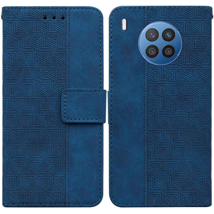 Custodia per telefono in pelle goffrata geometrica, For Huawei P30 Pro, For Huawei P40 Pro, For Huawei Y6 2019, For Huawei nova 8i/Honor 50 Lite Overseas Version