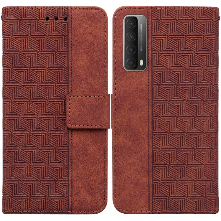 Custodia per telefono in pelle goffrata geometrica, For Huawei P smart 2021 / Y7a, For Huawei P50, For Huawei P50 Pro, For Honor 20 / Huawei nova 5T