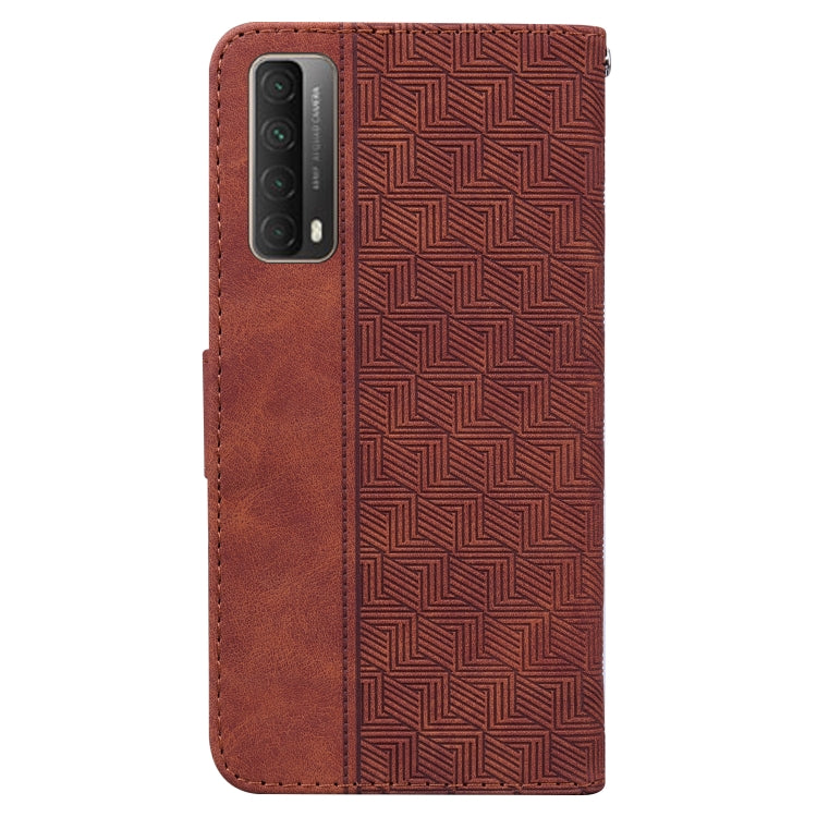 Custodia per telefono in pelle goffrata geometrica, For Huawei P smart 2021 / Y7a, For Huawei P50, For Huawei P50 Pro, For Honor 20 / Huawei nova 5T