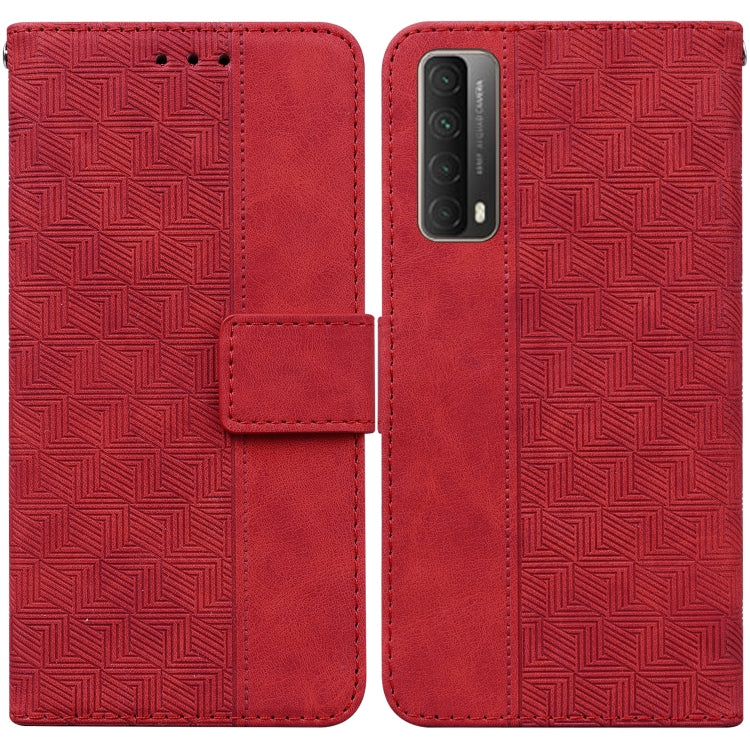 Custodia per telefono in pelle goffrata geometrica, For Huawei P smart 2021 / Y7a, For Huawei P50, For Huawei P50 Pro, For Honor 20 / Huawei nova 5T