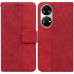 Custodia per telefono in pelle goffrata geometrica, For Huawei P smart 2021 / Y7a, For Huawei P50, For Huawei P50 Pro, For Honor 20 / Huawei nova 5T