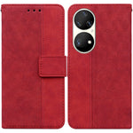 Custodia per telefono in pelle goffrata geometrica, For Huawei P smart 2021 / Y7a, For Huawei P50, For Huawei P50 Pro, For Honor 20 / Huawei nova 5T
