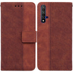 Custodia per telefono in pelle goffrata geometrica, For Huawei P smart 2021 / Y7a, For Huawei P50, For Huawei P50 Pro, For Honor 20 / Huawei nova 5T