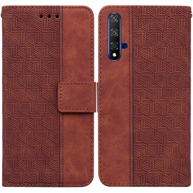 Custodia per telefono in pelle goffrata geometrica, For Huawei P smart 2021 / Y7a, For Huawei P50, For Huawei P50 Pro, For Honor 20 / Huawei nova 5T