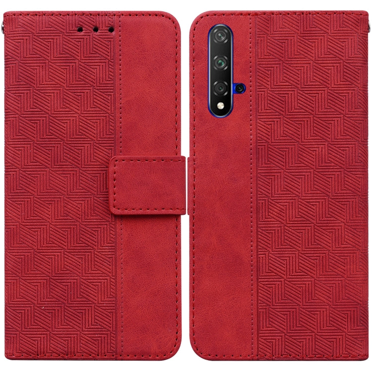 Custodia per telefono in pelle goffrata geometrica, For Huawei P smart 2021 / Y7a, For Huawei P50, For Huawei P50 Pro, For Honor 20 / Huawei nova 5T