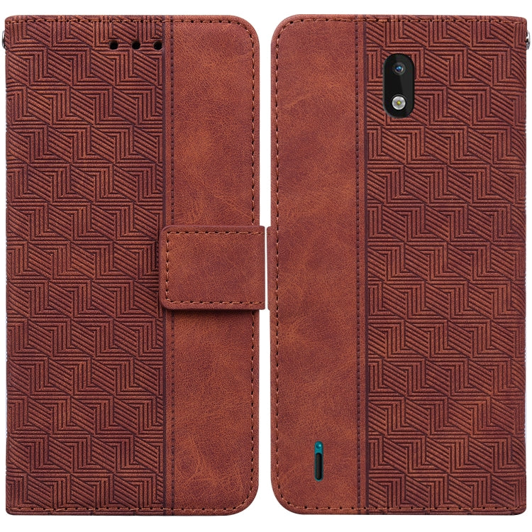 Custodia per telefono in pelle goffrata geometrica, For Nokia 1.3, For Nokia 5.3, For Nokia 5.4, For Nokia C20 / C10