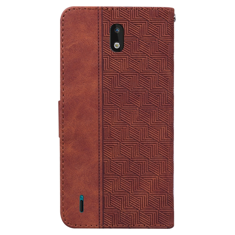 Custodia per telefono in pelle goffrata geometrica, For Nokia 1.3, For Nokia 5.3, For Nokia 5.4, For Nokia C20 / C10