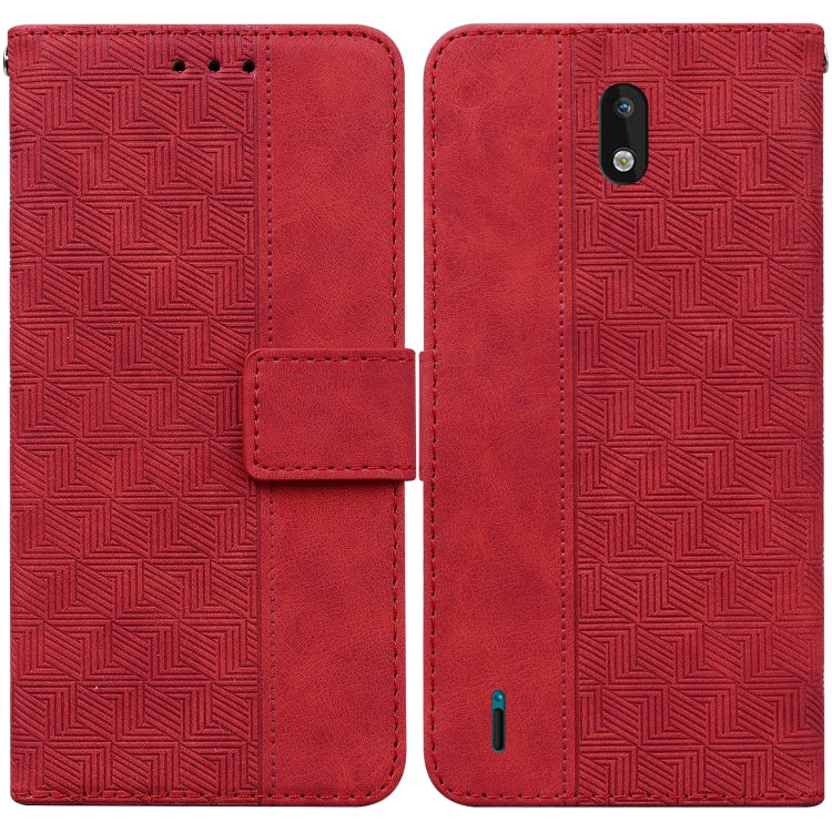 Custodia per telefono in pelle goffrata geometrica, For Nokia 1.3, For Nokia 5.3, For Nokia 5.4, For Nokia C20 / C10