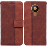 Custodia per telefono in pelle goffrata geometrica, For Nokia 1.3, For Nokia 5.3, For Nokia 5.4, For Nokia C20 / C10