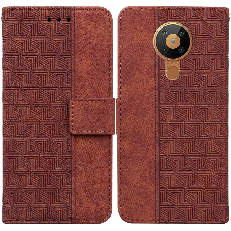Custodia per telefono in pelle goffrata geometrica, For Nokia 1.3, For Nokia 5.3, For Nokia 5.4, For Nokia C20 / C10