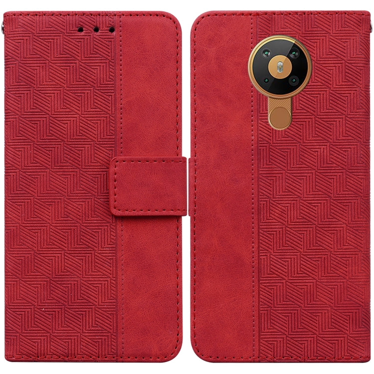 Custodia per telefono in pelle goffrata geometrica, For Nokia 1.3, For Nokia 5.3, For Nokia 5.4, For Nokia C20 / C10