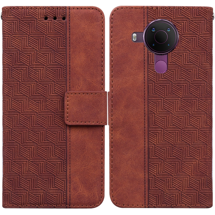 Custodia per telefono in pelle goffrata geometrica, For Nokia 1.3, For Nokia 5.3, For Nokia 5.4, For Nokia C20 / C10