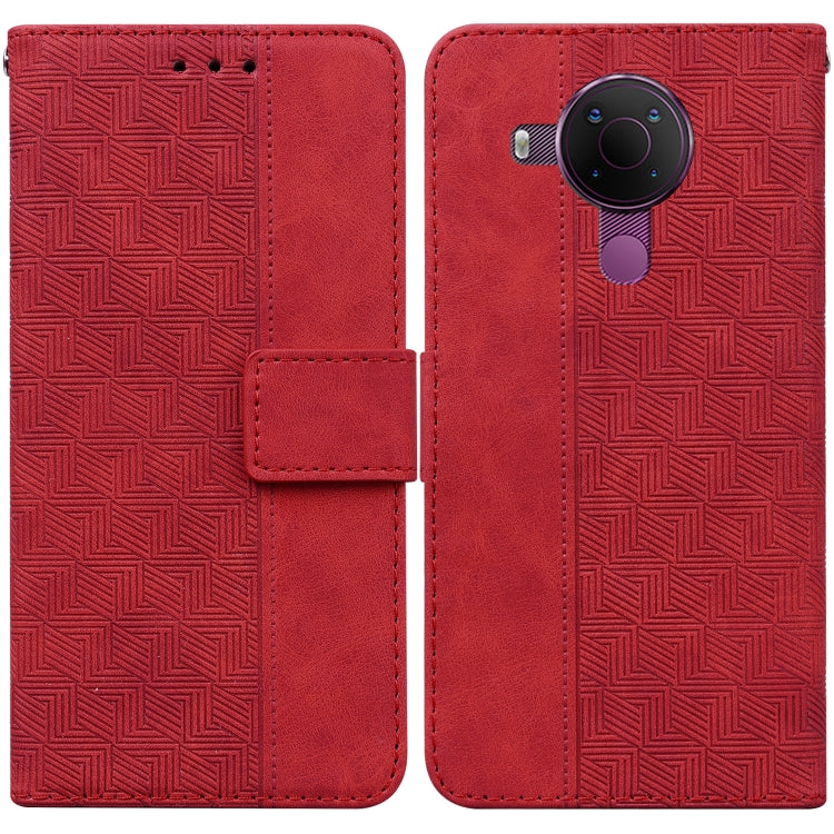 Custodia per telefono in pelle goffrata geometrica, For Nokia 1.3, For Nokia 5.3, For Nokia 5.4, For Nokia C20 / C10