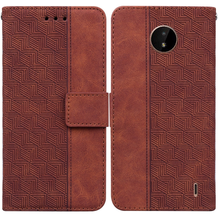 Custodia per telefono in pelle goffrata geometrica, For Nokia 1.3, For Nokia 5.3, For Nokia 5.4, For Nokia C20 / C10