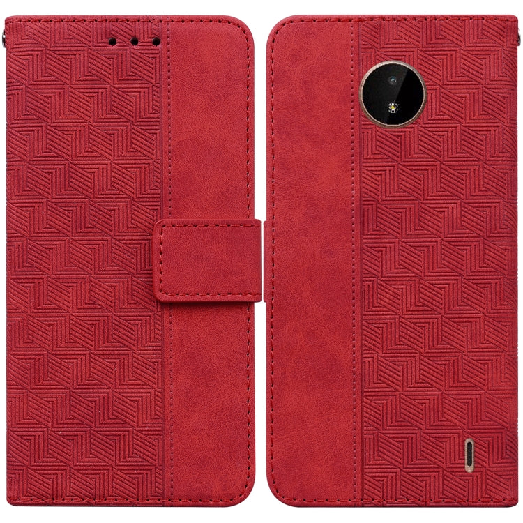 Custodia per telefono in pelle goffrata geometrica, For Nokia 1.3, For Nokia 5.3, For Nokia 5.4, For Nokia C20 / C10