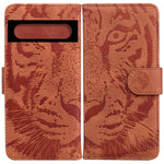 Custodia per telefono in pelle a vibrazione orizzontale con motivo a tigre in rilievo, For Google Pixel 7 Pro 5G, For Google Pixel 7 5G, For Motorola Moto G31 4G(Brazil ), For OPPO A16K