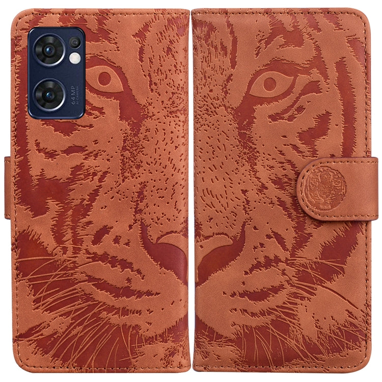 Custodia per telefono in pelle a vibrazione orizzontale con motivo a tigre in rilievo, For OPPO Realme 9 Pro, For OPPO Realme 9 Pro+, For OPPO Realme 9i / A76 / A36, For OPPO Reno7 5G Taiwan Version/Find X5 Lite