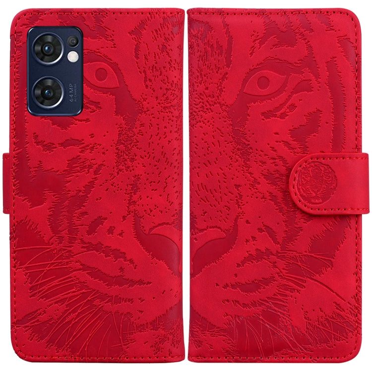 Custodia per telefono in pelle a vibrazione orizzontale con motivo a tigre in rilievo, For OPPO Realme 9 Pro, For OPPO Realme 9 Pro+, For OPPO Realme 9i / A76 / A36, For OPPO Reno7 5G Taiwan Version/Find X5 Lite
