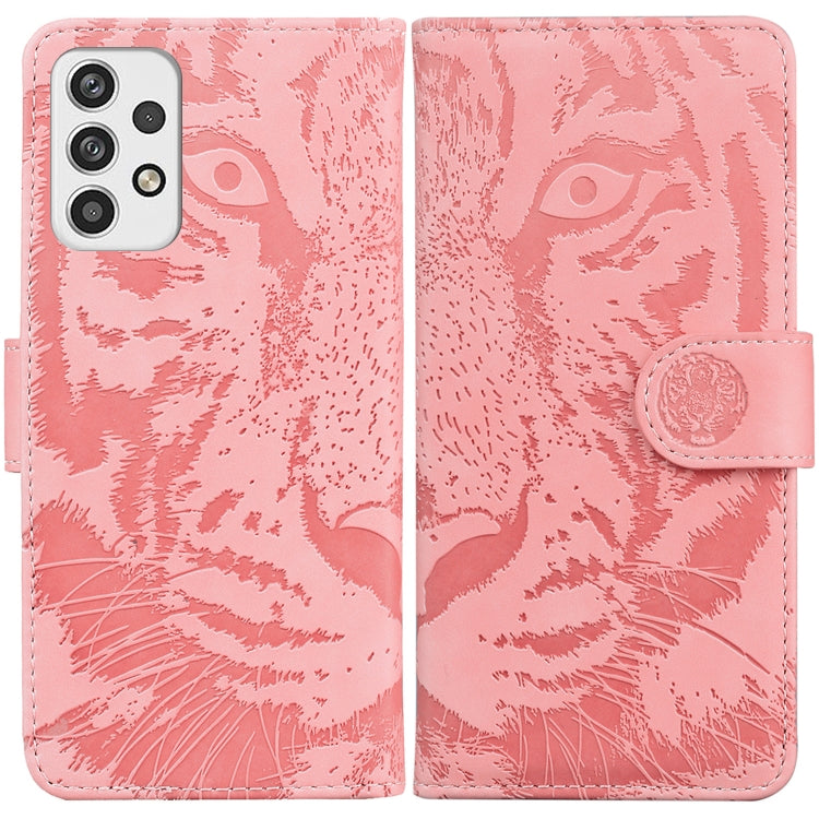 Custodia per telefono in pelle a vibrazione orizzontale con motivo a tigre in rilievo, For Samsung Galaxy A23, For ZTE Blade A52, For ZTE Blade A72 / V40 Vita