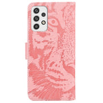 Custodia per telefono in pelle a vibrazione orizzontale con motivo a tigre in rilievo, For Samsung Galaxy A23, For ZTE Blade A52, For ZTE Blade A72 / V40 Vita