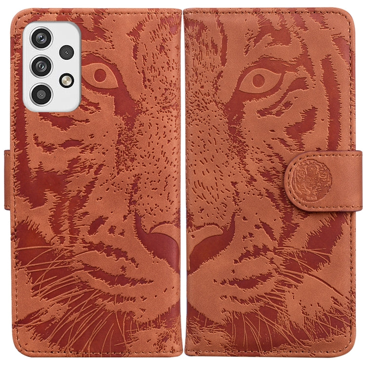 Custodia per telefono in pelle a vibrazione orizzontale con motivo a tigre in rilievo, For Samsung Galaxy A23, For ZTE Blade A52, For ZTE Blade A72 / V40 Vita