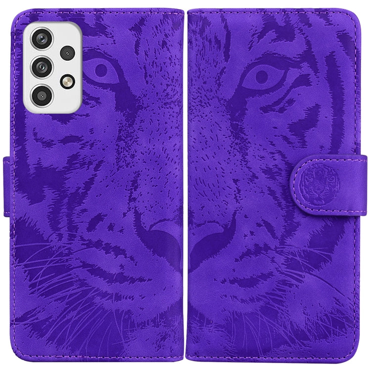 Custodia per telefono in pelle a vibrazione orizzontale con motivo a tigre in rilievo, For Samsung Galaxy A23, For ZTE Blade A52, For ZTE Blade A72 / V40 Vita