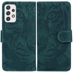 Custodia per telefono in pelle a vibrazione orizzontale con motivo a tigre in rilievo, For Samsung Galaxy A23, For ZTE Blade A52, For ZTE Blade A72 / V40 Vita
