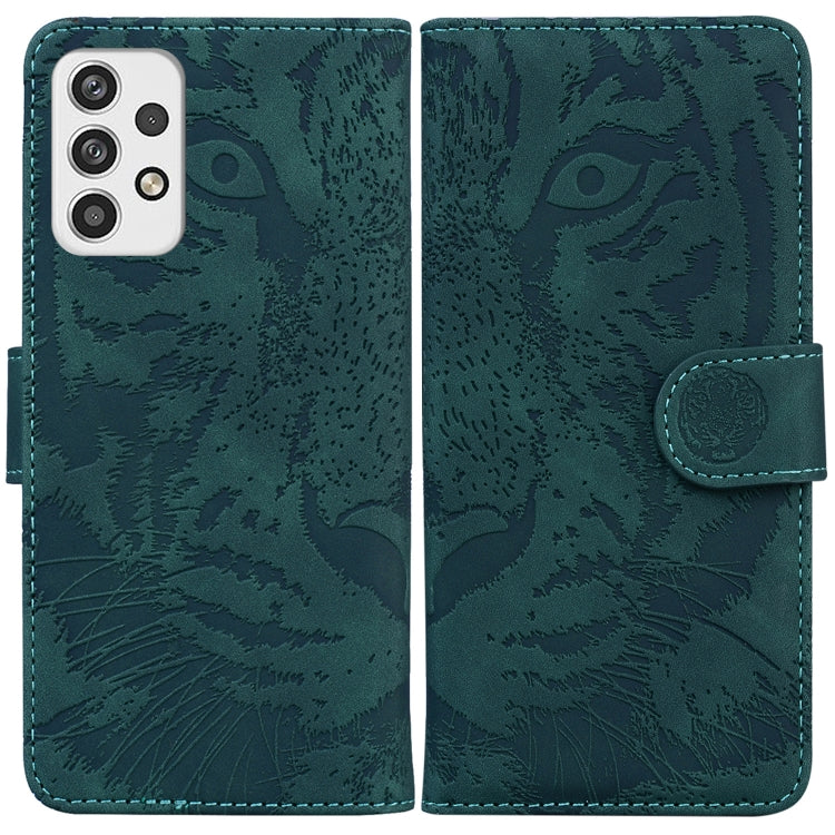 Custodia per telefono in pelle a vibrazione orizzontale con motivo a tigre in rilievo, For Samsung Galaxy A23, For ZTE Blade A52, For ZTE Blade A72 / V40 Vita