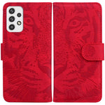 Custodia per telefono in pelle a vibrazione orizzontale con motivo a tigre in rilievo, For Samsung Galaxy A23, For ZTE Blade A52, For ZTE Blade A72 / V40 Vita