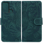 Custodia per telefono in pelle a vibrazione orizzontale con motivo a tigre in rilievo, For Samsung Galaxy A23, For ZTE Blade A52, For ZTE Blade A72 / V40 Vita