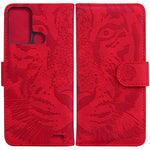 Custodia per telefono in pelle a vibrazione orizzontale con motivo a tigre in rilievo, For Samsung Galaxy A23, For ZTE Blade A52, For ZTE Blade A72 / V40 Vita