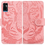 Custodia per telefono in pelle a vibrazione orizzontale con motivo a tigre in rilievo, For Samsung Galaxy A23, For ZTE Blade A52, For ZTE Blade A72 / V40 Vita