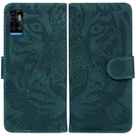 Custodia per telefono in pelle a vibrazione orizzontale con motivo a tigre in rilievo, For Samsung Galaxy A23, For ZTE Blade A52, For ZTE Blade A72 / V40 Vita
