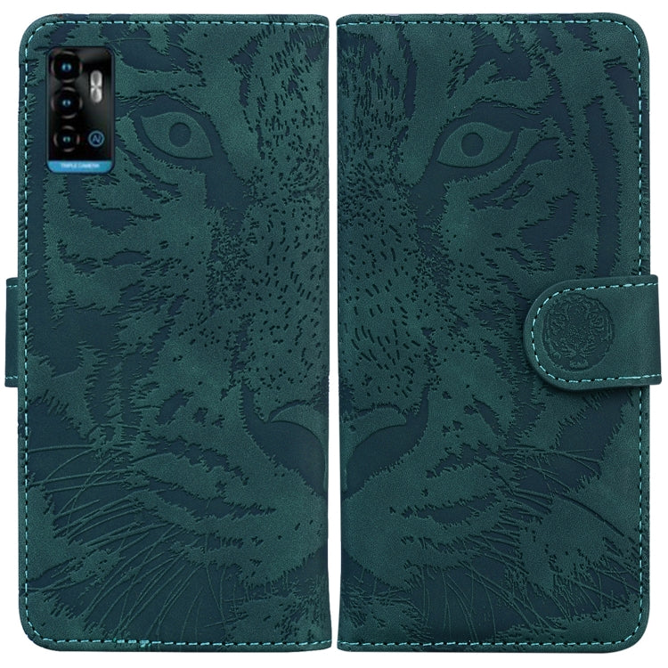 Custodia per telefono in pelle a vibrazione orizzontale con motivo a tigre in rilievo, For Samsung Galaxy A23, For ZTE Blade A52, For ZTE Blade A72 / V40 Vita