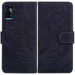 Custodia per telefono in pelle a vibrazione orizzontale con motivo a tigre in rilievo, For Samsung Galaxy A23, For ZTE Blade A52, For ZTE Blade A72 / V40 Vita