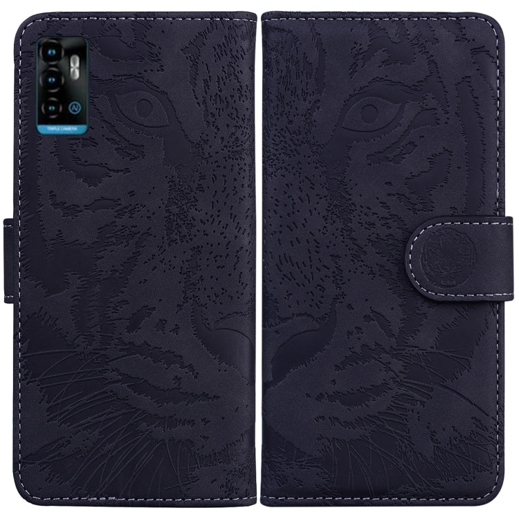 Custodia per telefono in pelle a vibrazione orizzontale con motivo a tigre in rilievo, For Samsung Galaxy A23, For ZTE Blade A52, For ZTE Blade A72 / V40 Vita